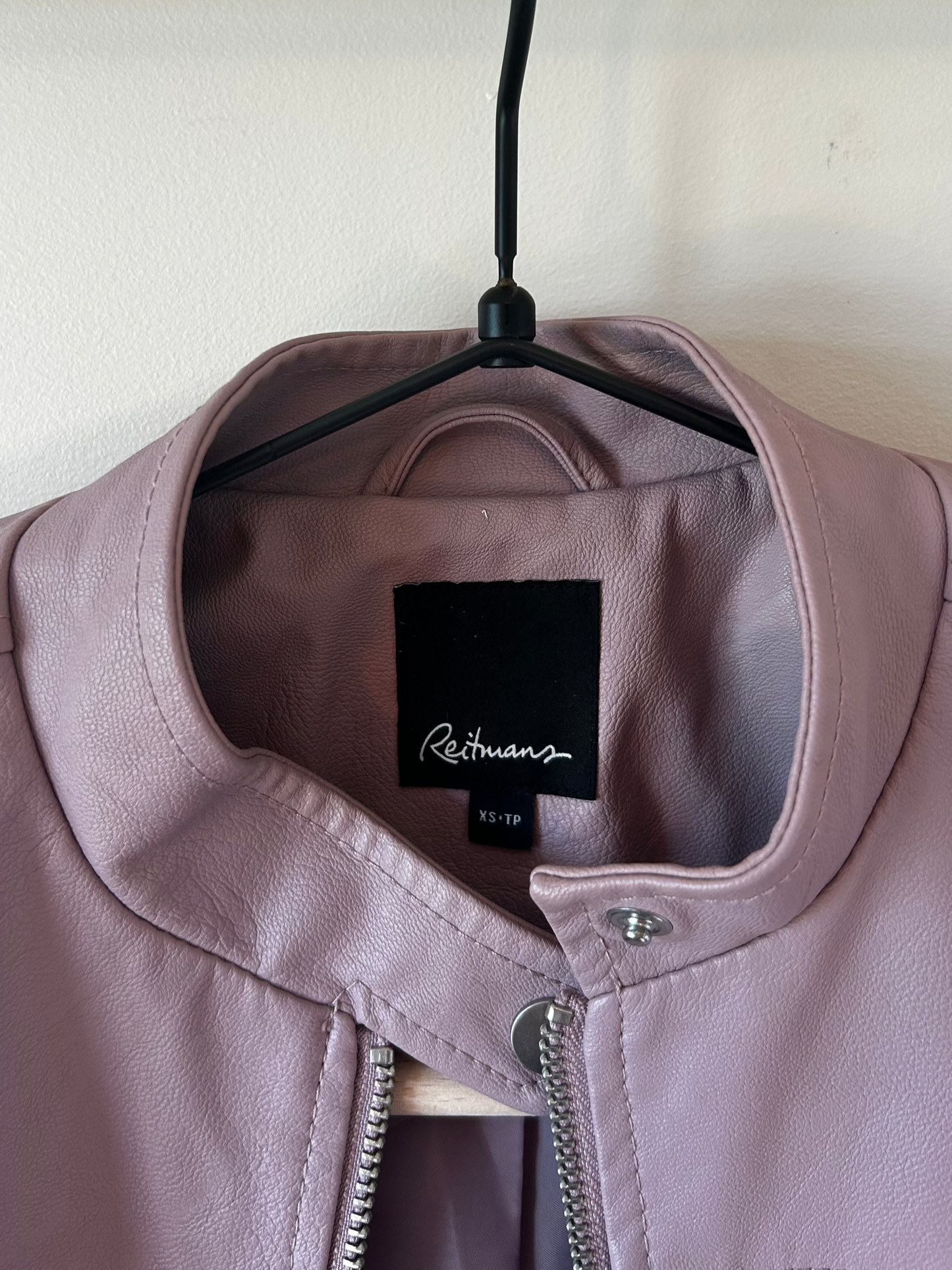 Reitmans Pink Leather Jacket (XS)