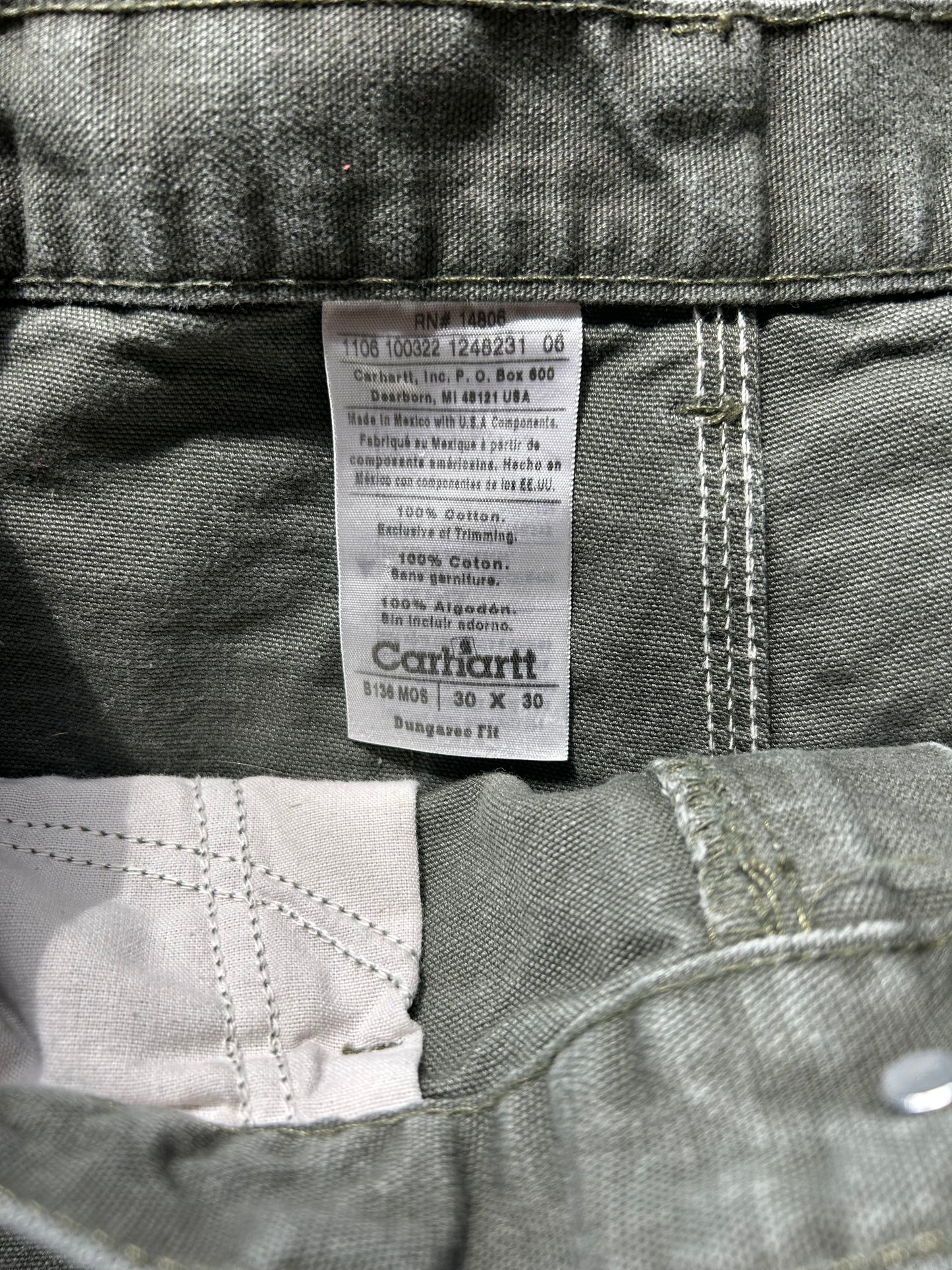 Carhartt Double-Front Dungaree Work Pants (30x30)