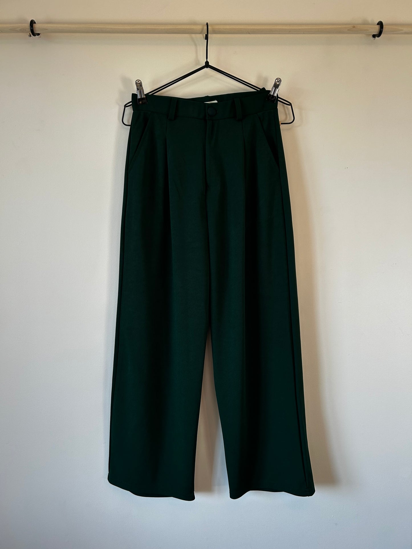Forest Green Wide Leg Dress Pants (6)