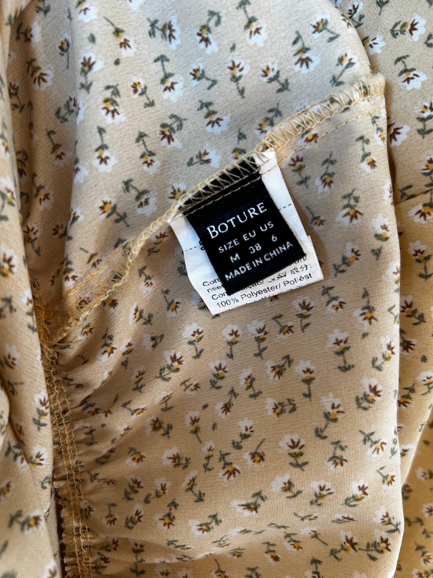 Yellow Floral Tiered Summer Dress (6)