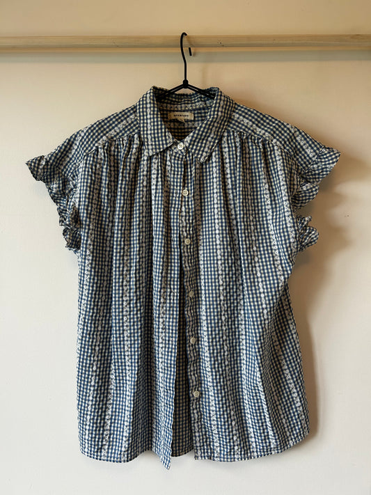 MAX Gingham Collared Blouse (L)