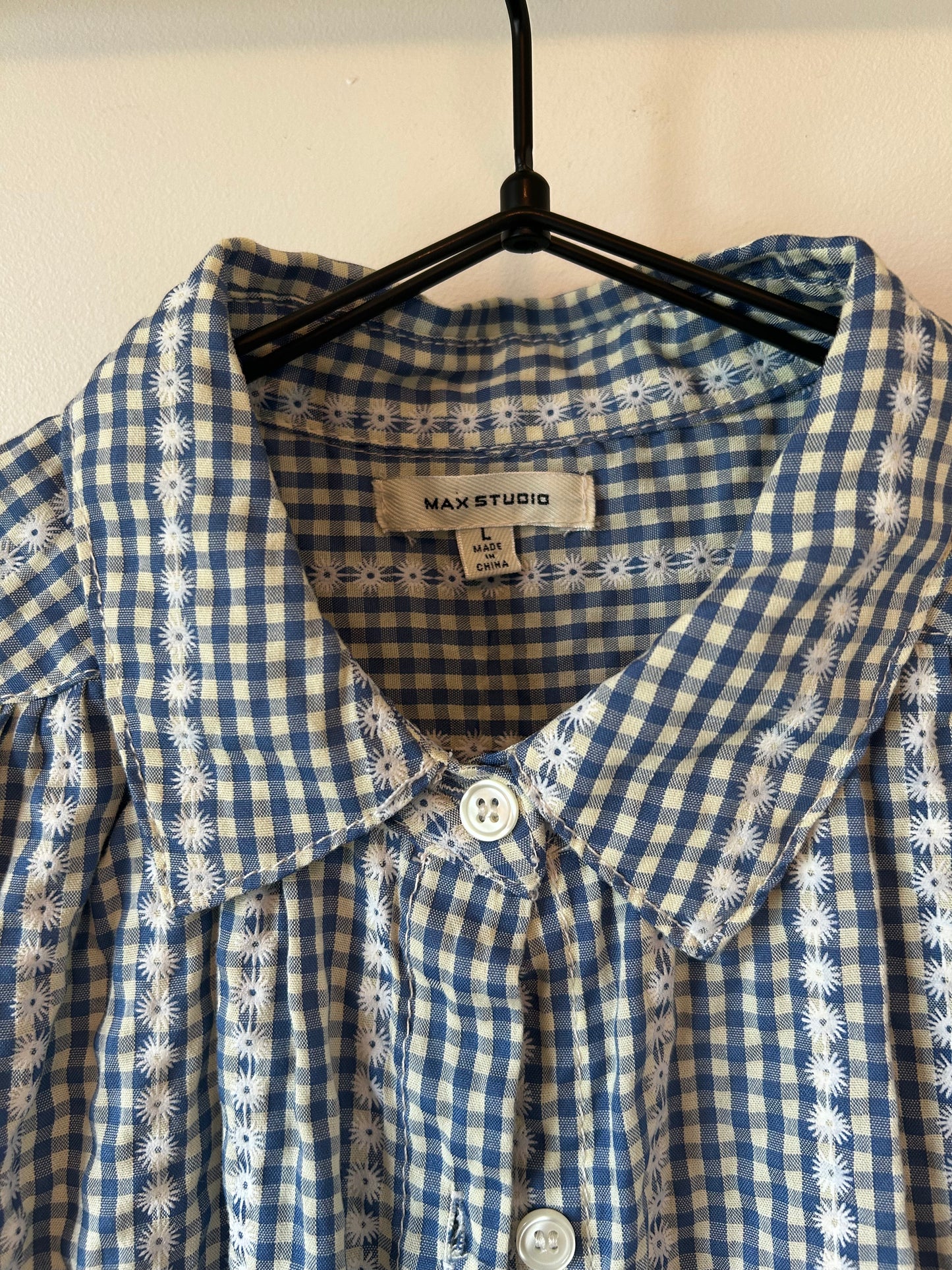 MAX Gingham Collared Blouse (L)
