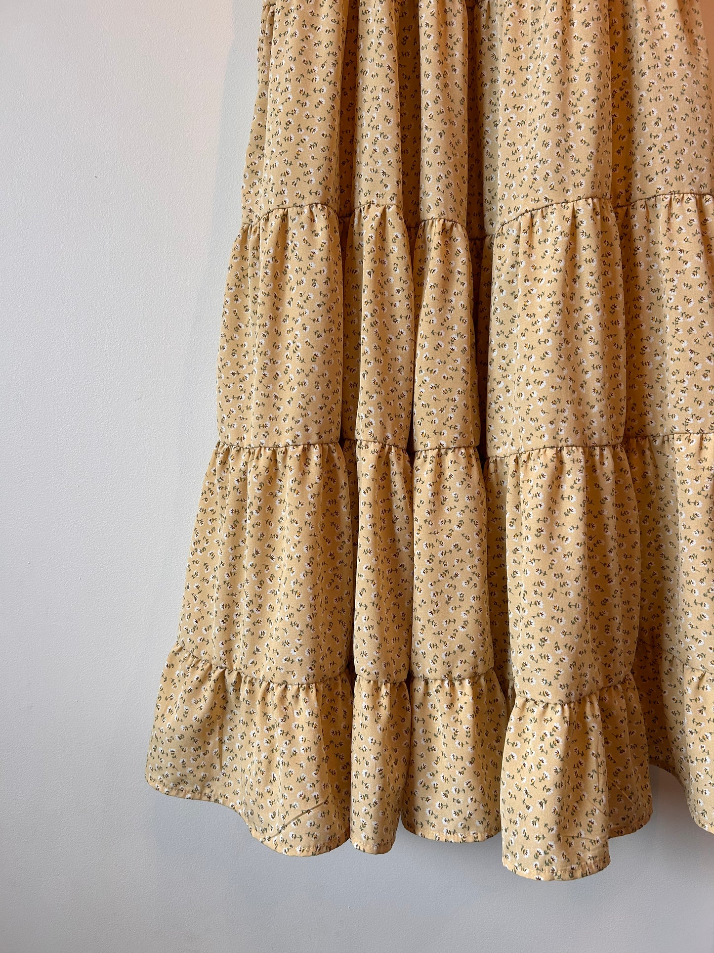 Yellow Floral Tiered Summer Dress (6)