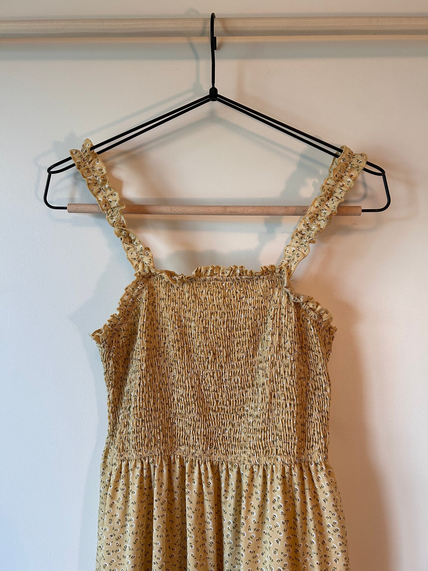 Yellow Floral Tiered Summer Dress (6)