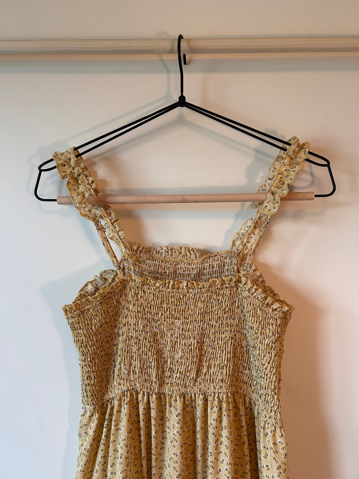 Yellow Floral Tiered Summer Dress (6)