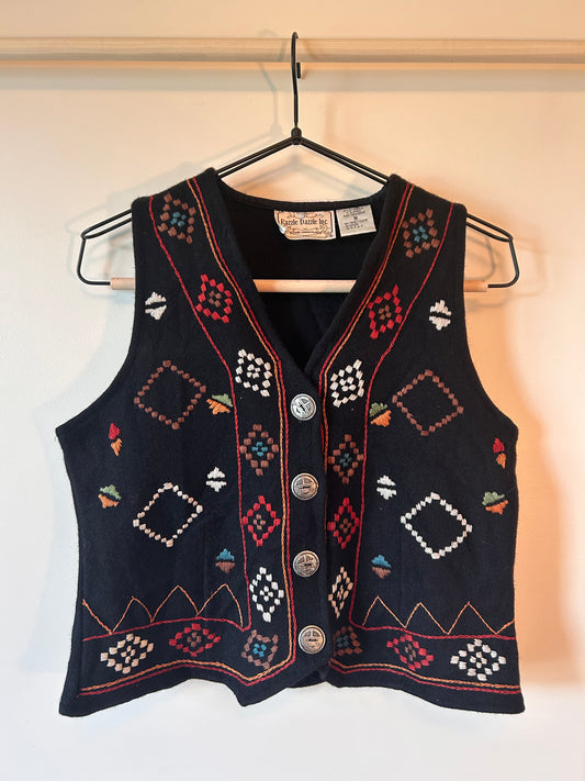 Embroidered Wool Vest (M)