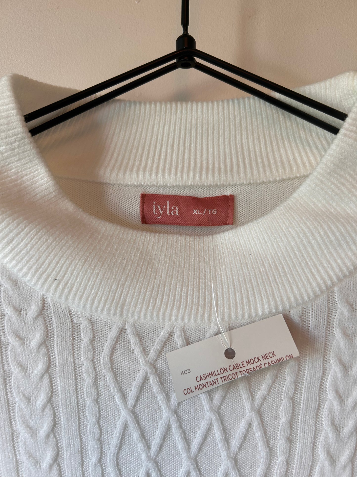 iyla Cable Mock Neck Sweater (XL)